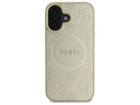 Capa Guess Saffiano Peony Classic Logo MagSafe para iPhone 16 - dourada