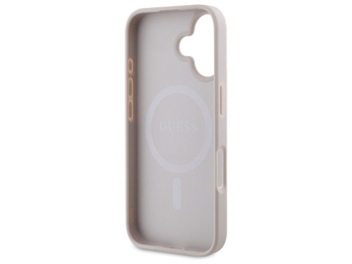 Capa Guess 4G Ring Classic Logo MagSafe para iPhone 16 - Rosa
