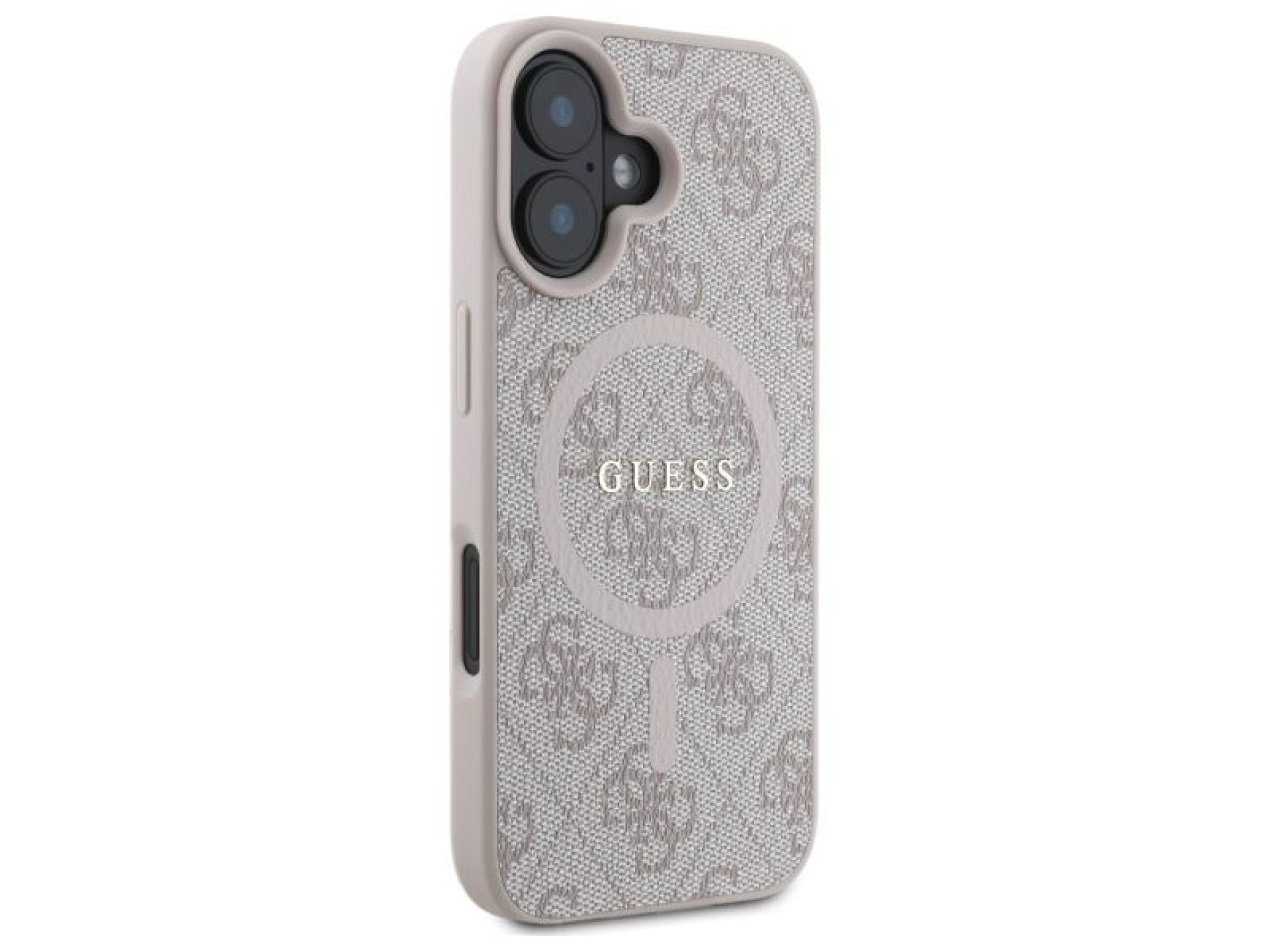 Capa Guess 4G Ring Classic Logo MagSafe para iPhone 16 - Rosa