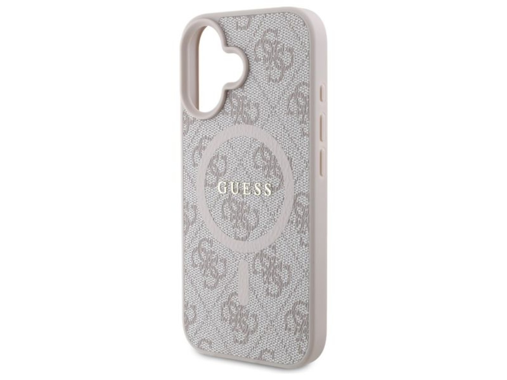Capa Guess 4G Ring Classic Logo MagSafe para iPhone 16 - Rosa
