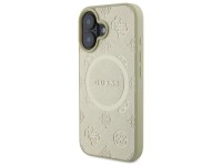 Capa Guess Saffiano Peony Classic Logo MagSafe para iPhone 16 - dourada