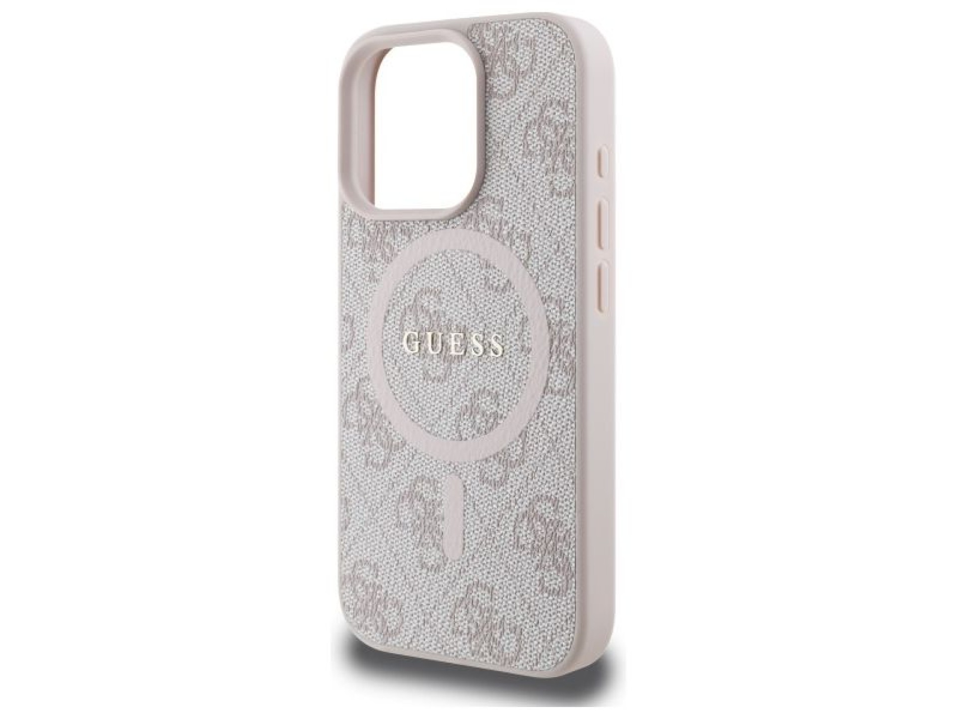 Guess 4G Ring Classic Logo MagSafe Case for iPhone 16 Pro Max - Pink