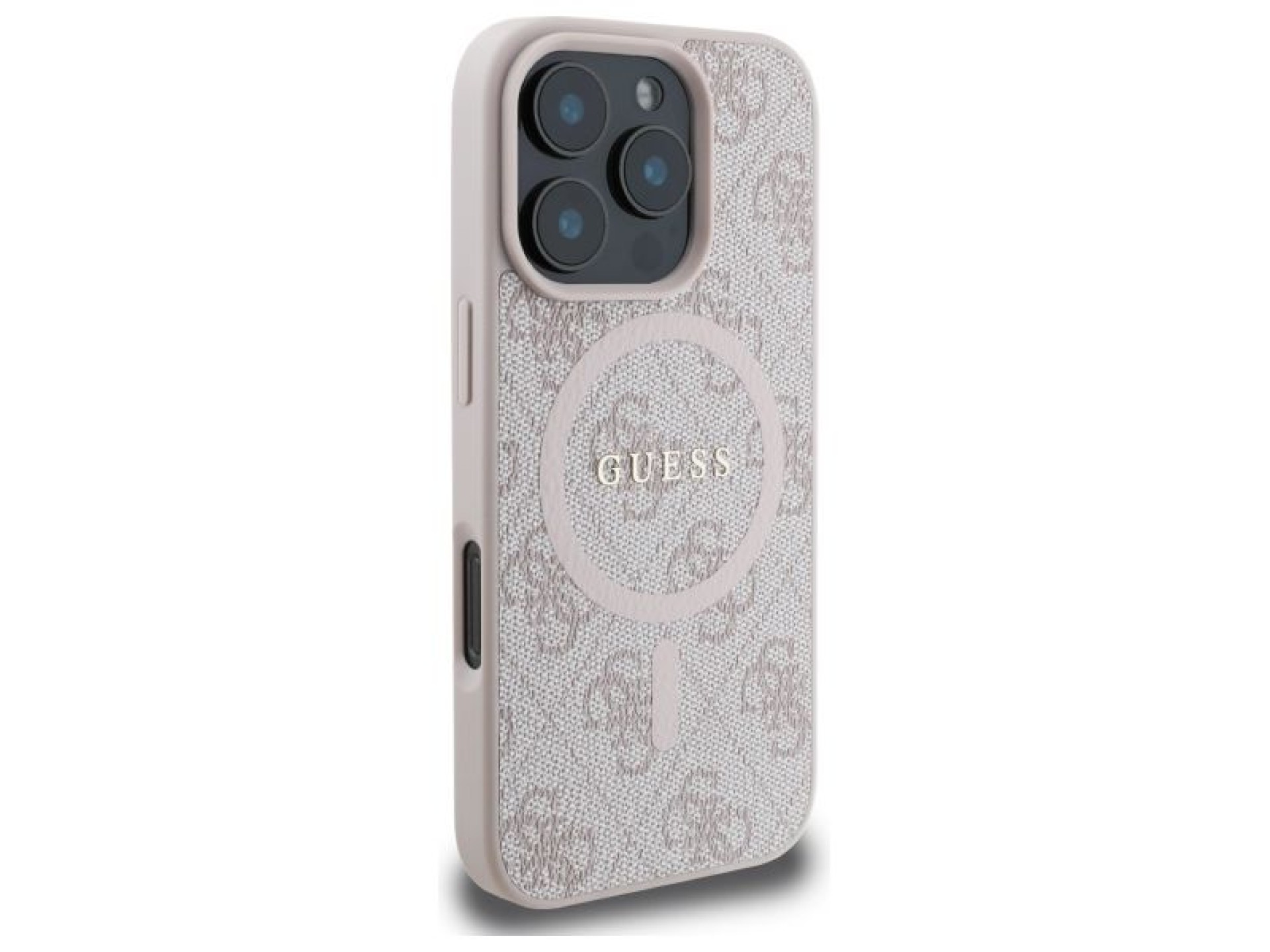 Guess 4G Ring Classic Logo MagSafe Case for iPhone 16 Pro Max - Pink