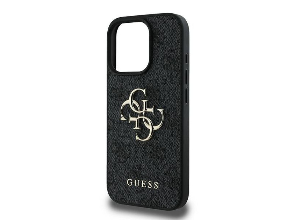 Capa Guess 4G com logo grande para iPhone 16 Pro - Preta
