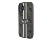 Funda Guess 4G con estampado de rayas y MagSafe para iPhone 16 Plus - Marr�n