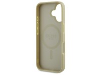 Capa Guess Saffiano Peony Classic Logo MagSafe para iPhone 16 - dourada