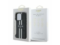 Guess 4G Printed Stripes MagSafe case for iPhone 16 Pro Max - black Guess 4G Printed Stripes MagSafe case for iPhone 16 Pro Max - black