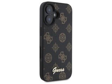 Guess Peony Script MagSafe iPhone 16 Case - Black Guess Peony Script MagSafe iPhone 16 Case - Black