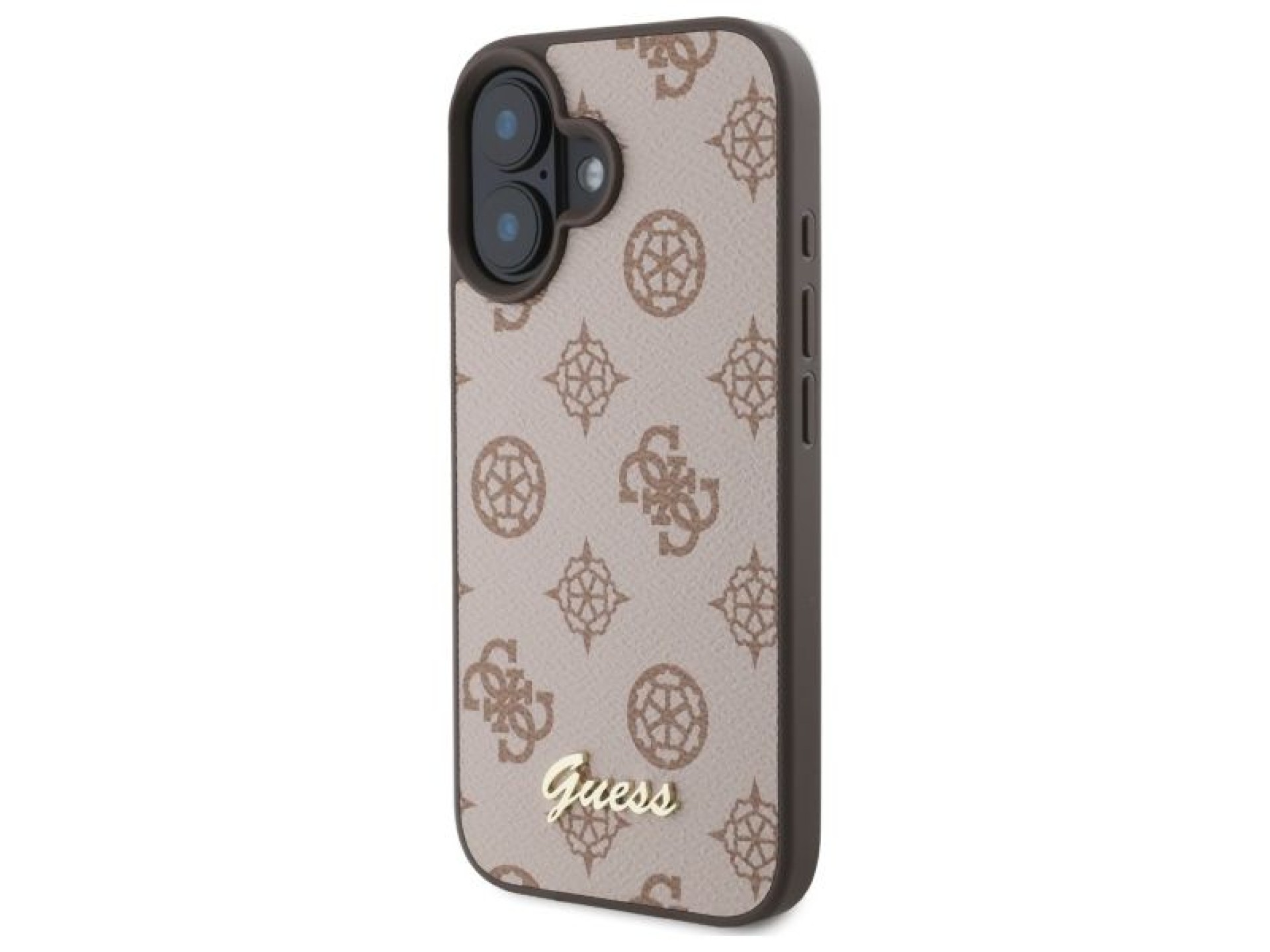 Guess Peony Script MagSafe iPhone 16 Case - Brown