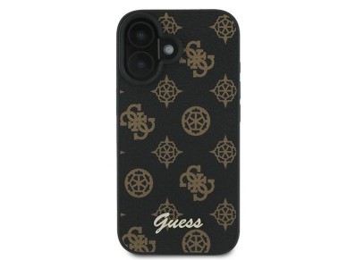 Guess Peony Script MagSafe iPhone 16 Plus Case - Black Guess Peony Script MagSafe iPhone 16 Plus Case - Black