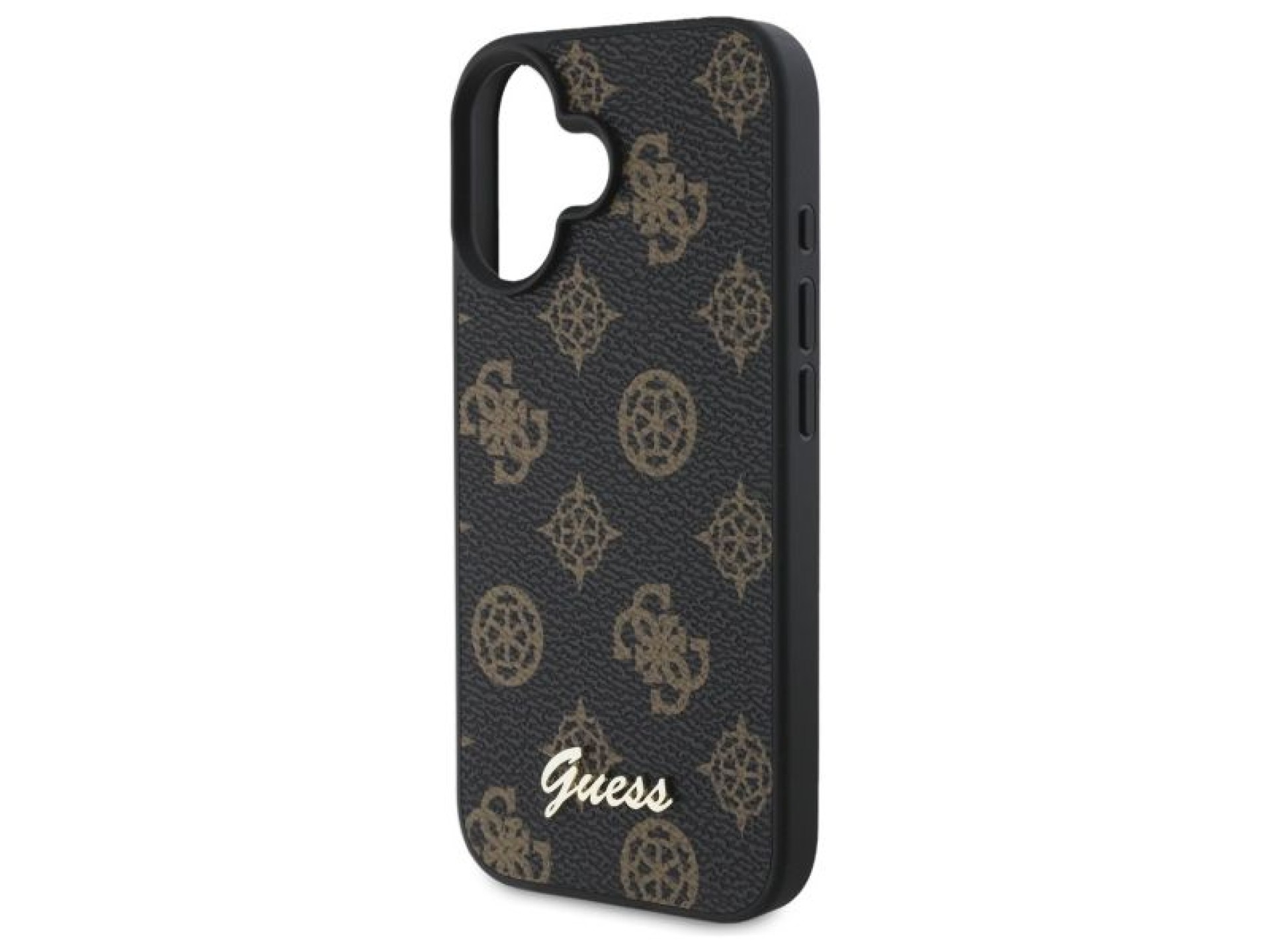 Guess Peony Script MagSafe iPhone 16 Case - Black
