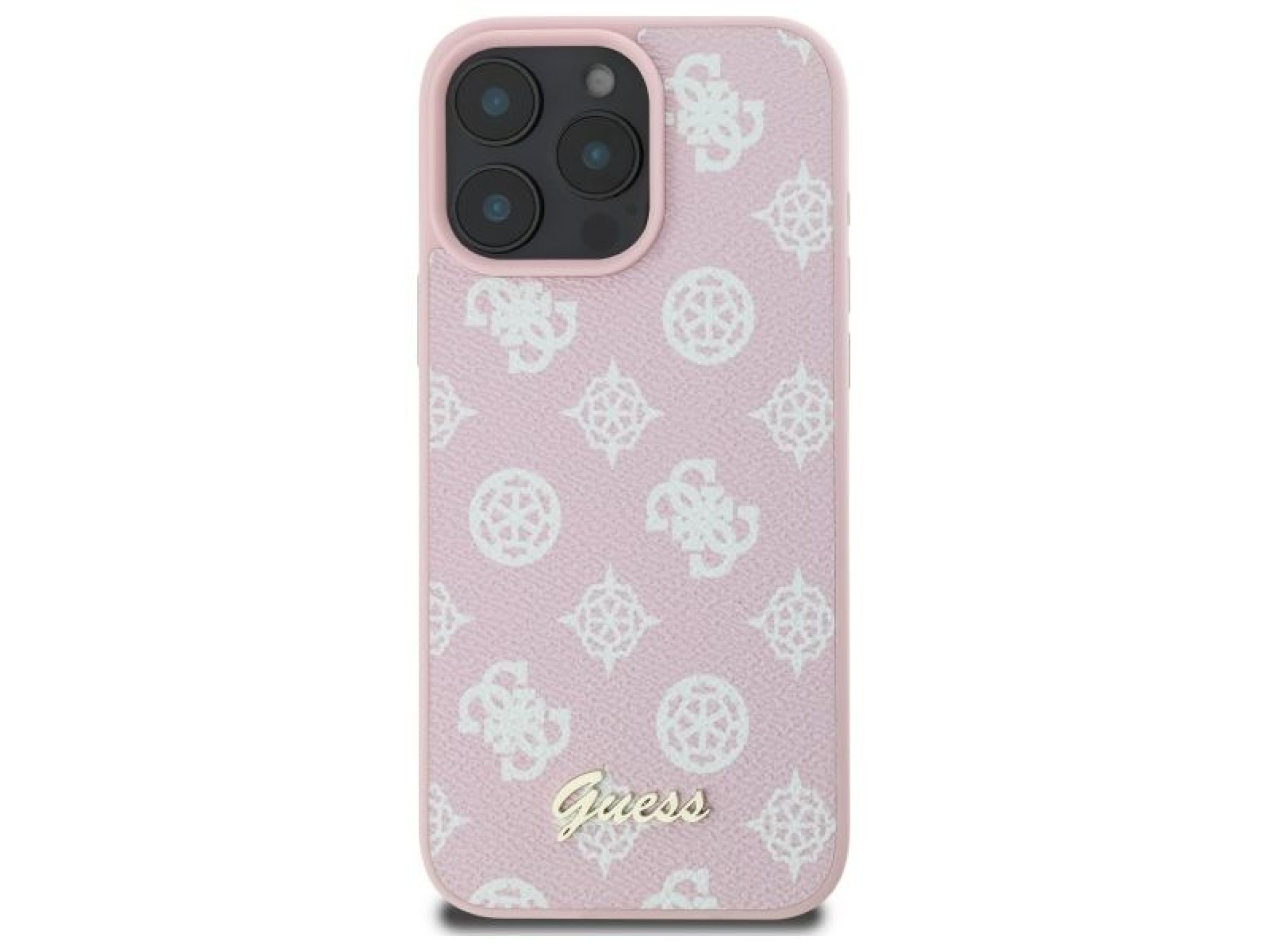 Capa Guess Peony Script MagSafe para iPhone 16 Pro Max - Rosa