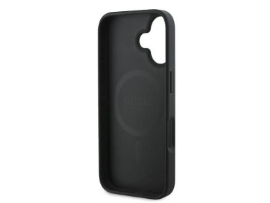 Guess Peony Script MagSafe iPhone 16 Plus Case - Black Guess Peony Script MagSafe iPhone 16 Plus Case - Black