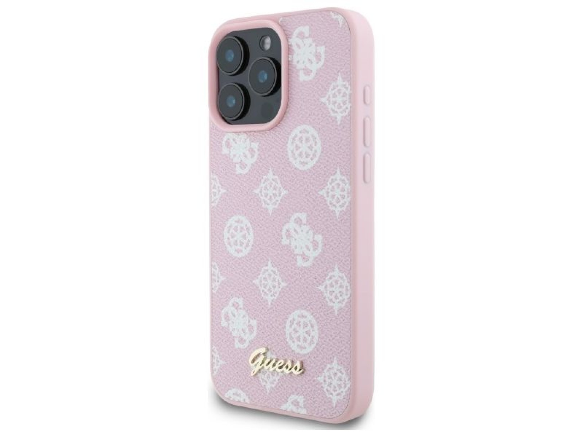 Capa Guess Peony Script MagSafe para iPhone 16 Pro Max - Rosa