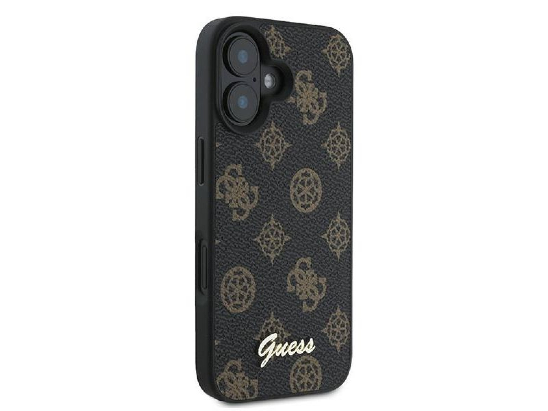 Capa Guess Peony Script MagSafe para iPhone 16 Plus - Preta