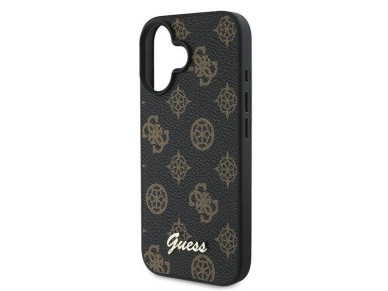 Guess Peony Script MagSafe iPhone 16 Plus Case - Black Guess Peony Script MagSafe iPhone 16 Plus Case - Black