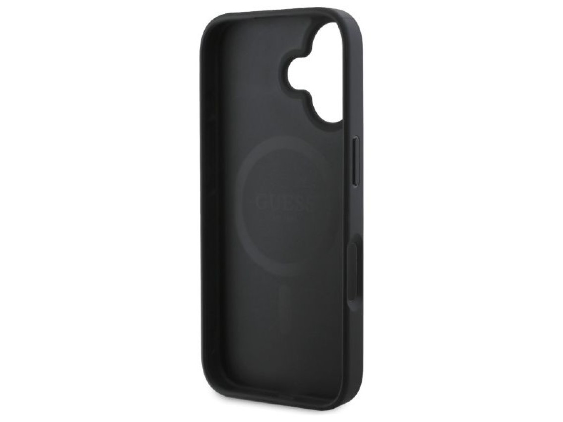Guess Peony Script MagSafe iPhone 16 Case - Black