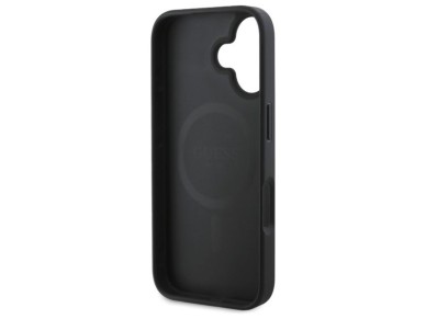 Guess Peony Script MagSafe iPhone 16 Case - Black Guess Peony Script MagSafe iPhone 16 Case - Black