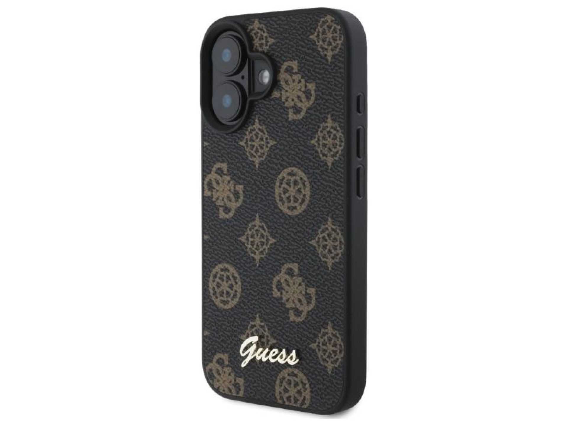 Guess Peony Script MagSafe iPhone 16 Case - Black
