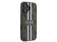 Funda Guess 4G con estampado de rayas y MagSafe para iPhone 16 Plus - Marr�n