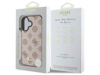Guess Peony Script MagSafe iPhone 16 Case - Brown Guess Peony Script MagSafe iPhone 16 Case - Brown