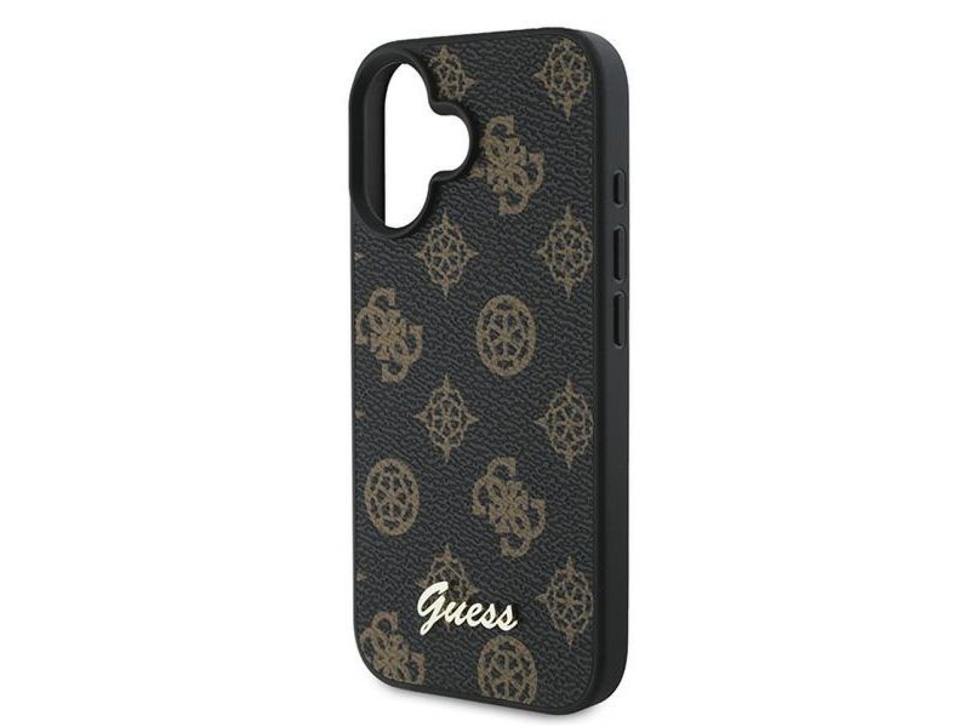 Capa Guess Peony Script MagSafe para iPhone 16 Plus - Preta