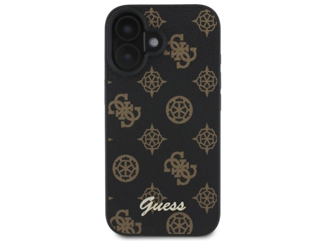 Guess Peony Script MagSafe iPhone 16 Case - Black
