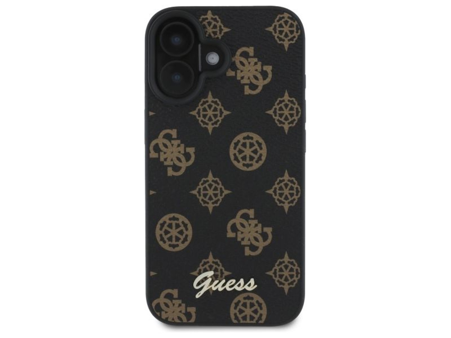 Guess Peony Script MagSafe iPhone 16 Case - Black