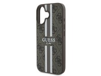 Funda Guess 4G con estampado de rayas y MagSafe para iPhone 16 Plus - Marr�n