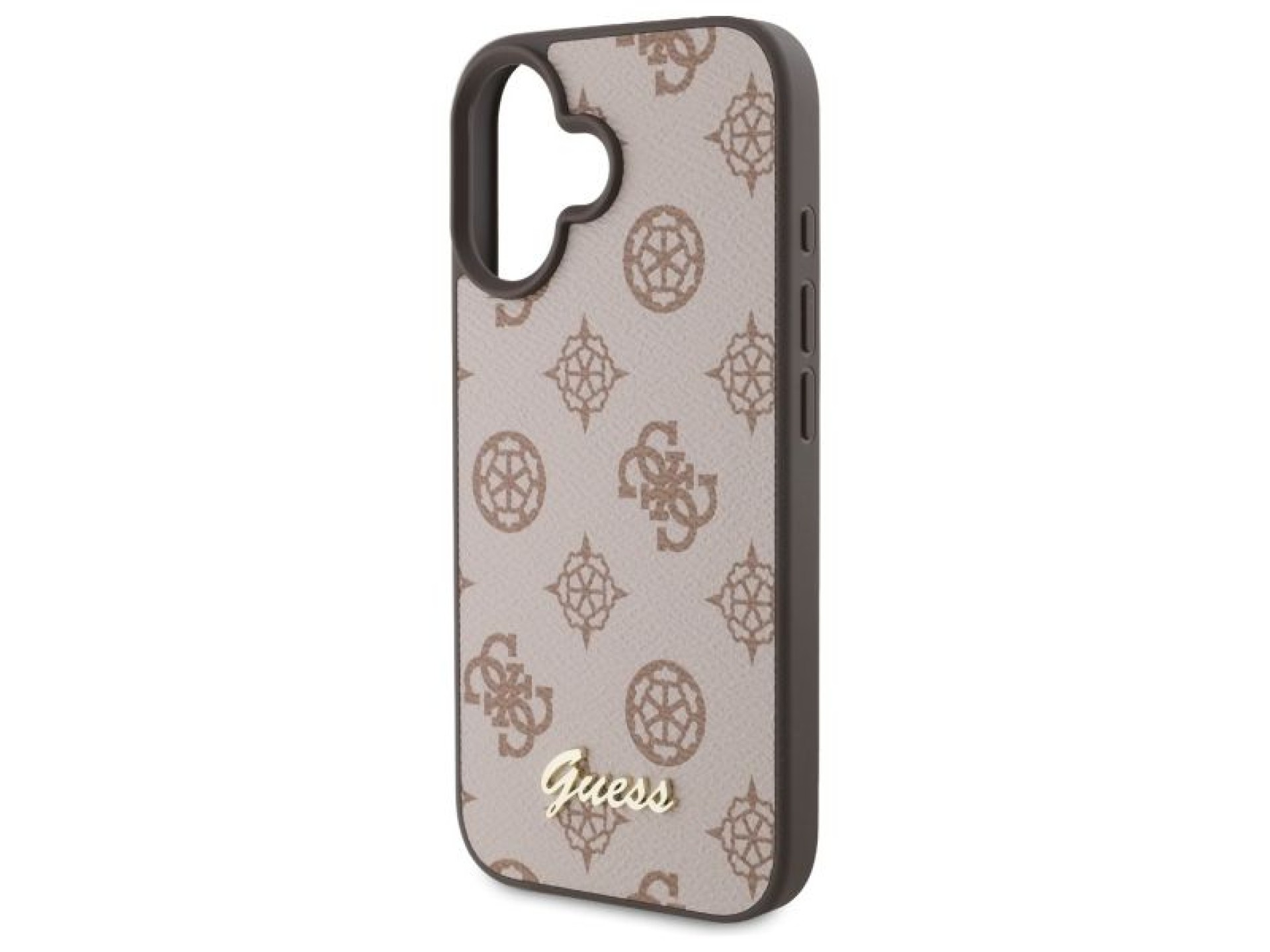 Guess Peony Script MagSafe iPhone 16 Case - Brown