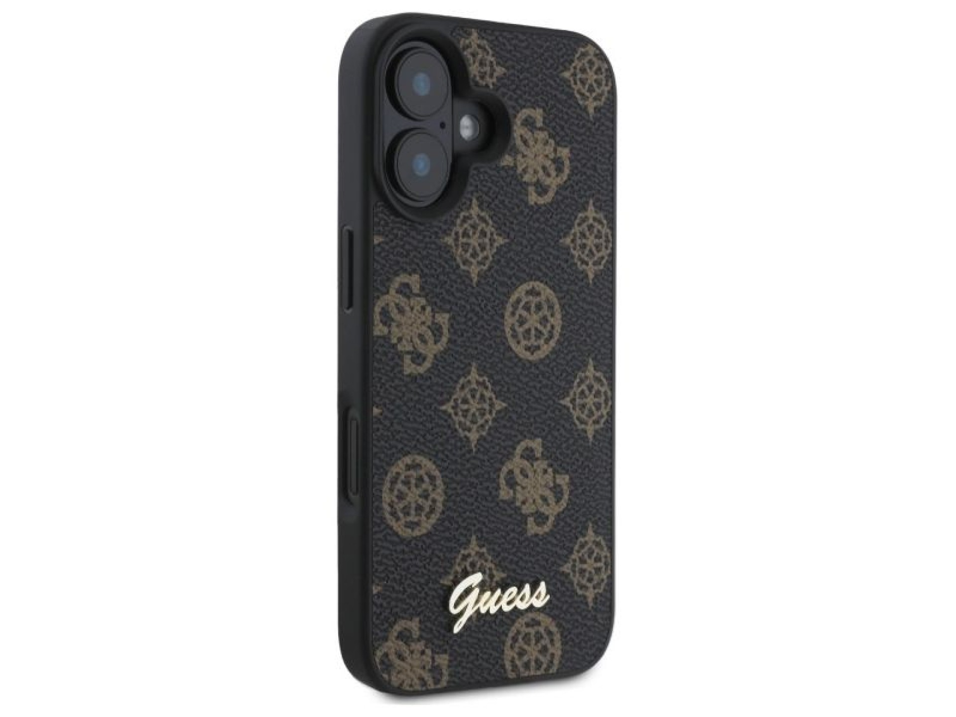 Guess Peony Script MagSafe iPhone 16 Case - Black