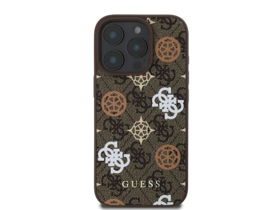 Funda MagSafe Guess Peony On 4G Background para iPhone 16 Pro - marr�n
