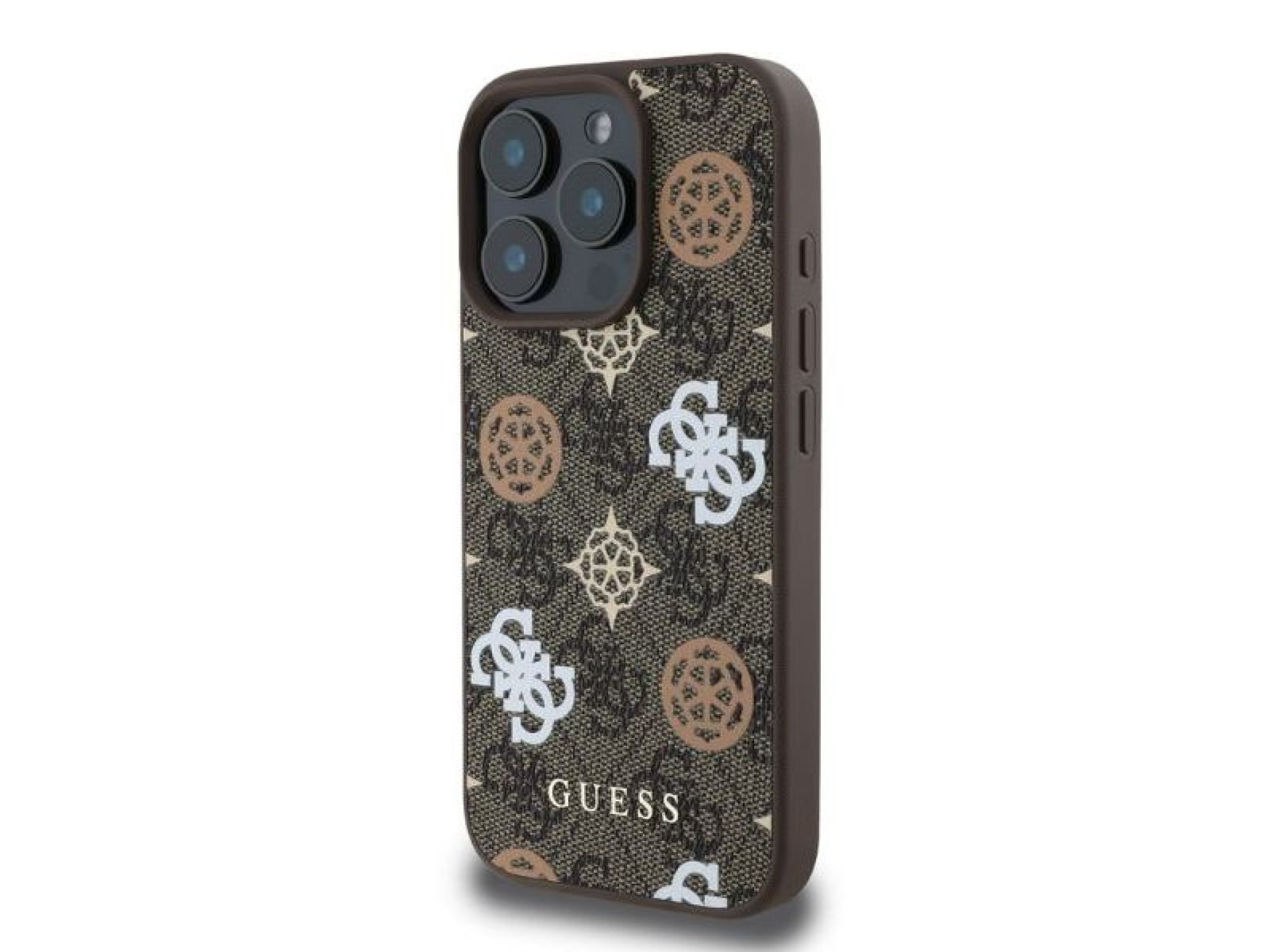 Funda MagSafe Guess Peony On 4G Background para iPhone 16 Pro - marrón