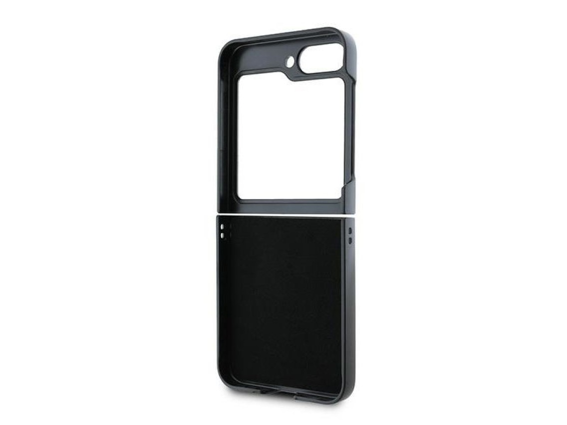 Capa Guess em couro com logo metálico 4G para Samsung Galaxy Z Flip 6 - Preta