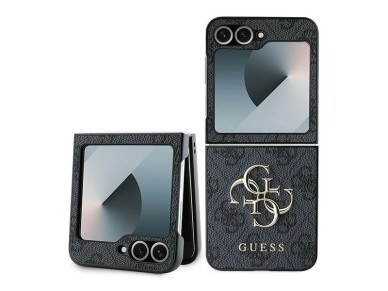 Funda Guess de cuero 4G con logo metálico para Samsung Galaxy Z Flip 6 - Negra Funda Guess de cuero 4G con logo metálico para Samsung Galaxy Z Flip 6 - Negra