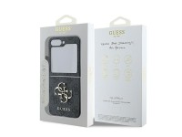 Capa Guess em couro com logo metálico 4G para Samsung Galaxy Z Flip 6 - Preta Capa Guess em couro com logo metálico 4G para Samsung Galaxy Z Flip 6 - Preta