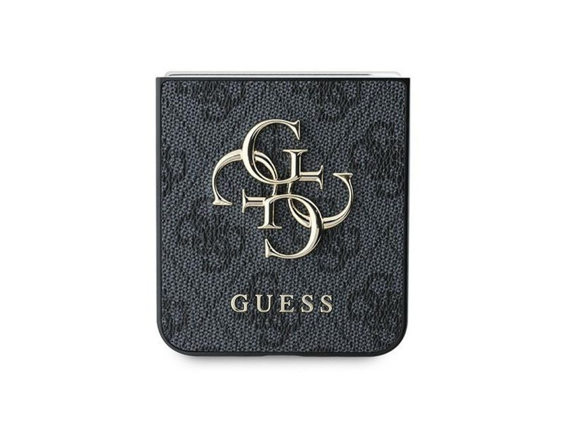 Capa Guess em couro com logo metálico 4G para Samsung Galaxy Z Flip 6 - Preta