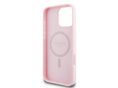 Funda Guess MagSafe con anillo dorado granulado para iPhone 15 Pro Max - Rosa Funda Guess MagSafe con anillo dorado granulado para iPhone 15 Pro Max - Rosa