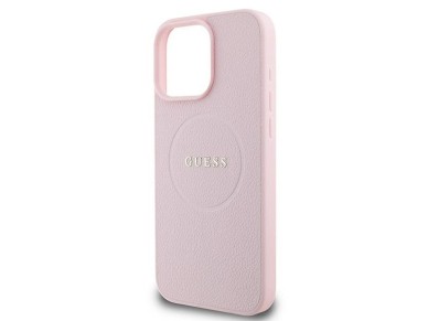 Funda Guess MagSafe con anillo dorado granulado para iPhone 15 Pro Max - Rosa Funda Guess MagSafe con anillo dorado granulado para iPhone 15 Pro Max - Rosa