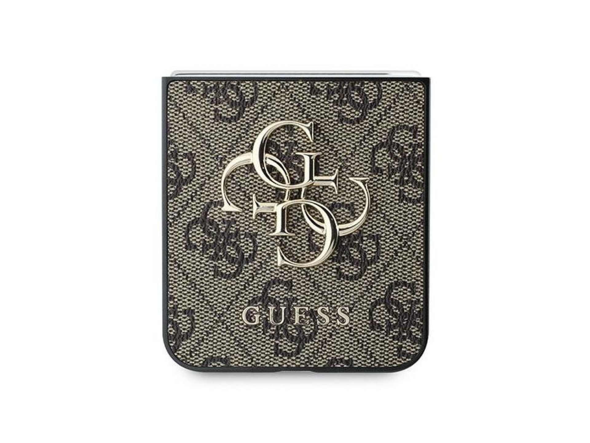 Capa Guess em couro com logo metálico 4G para Samsung Galaxy Z Flip 6 - Marrom