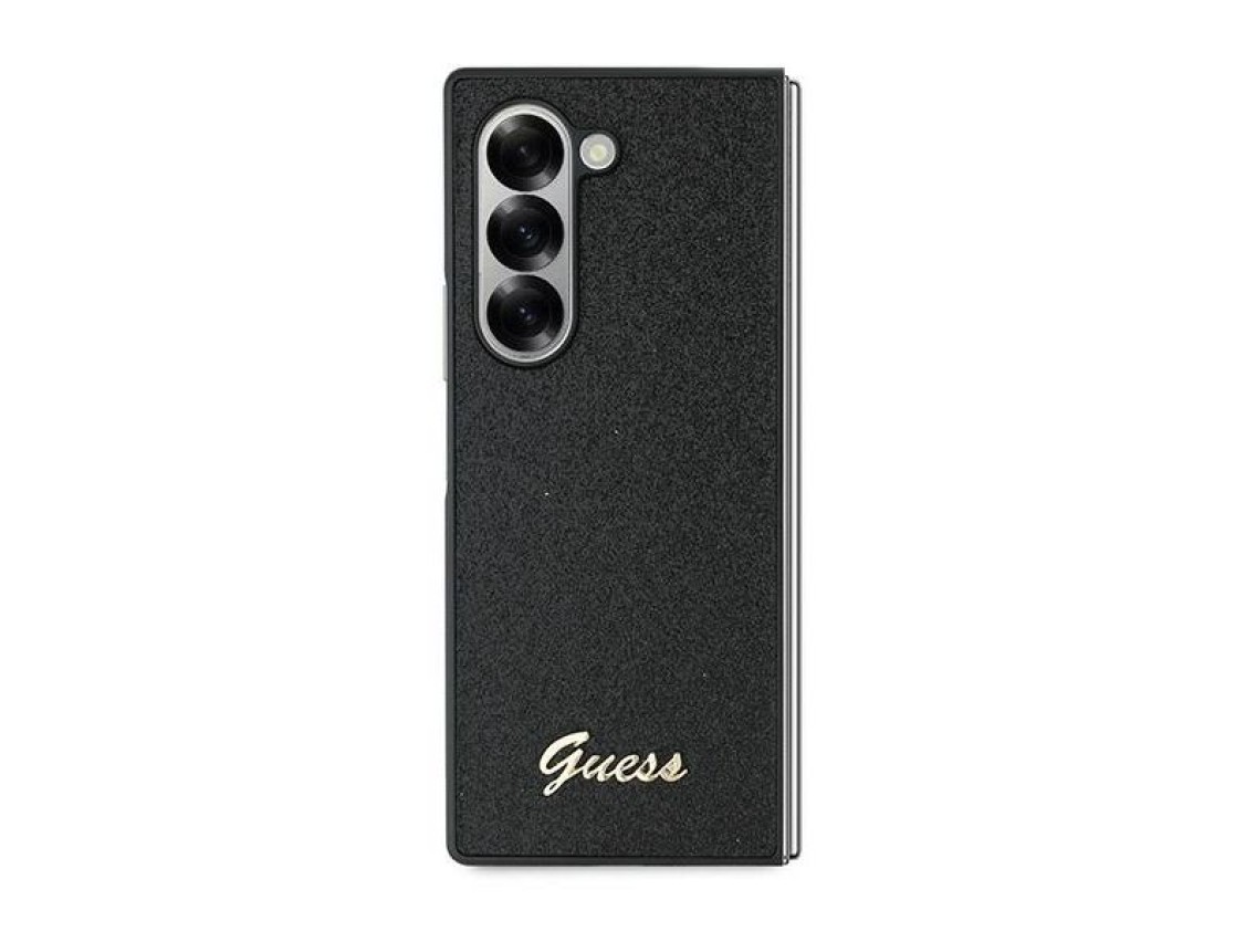 Capa Guess 4G com Glitter e Letras para Samsung Galaxy Z Fold 6 - Preta