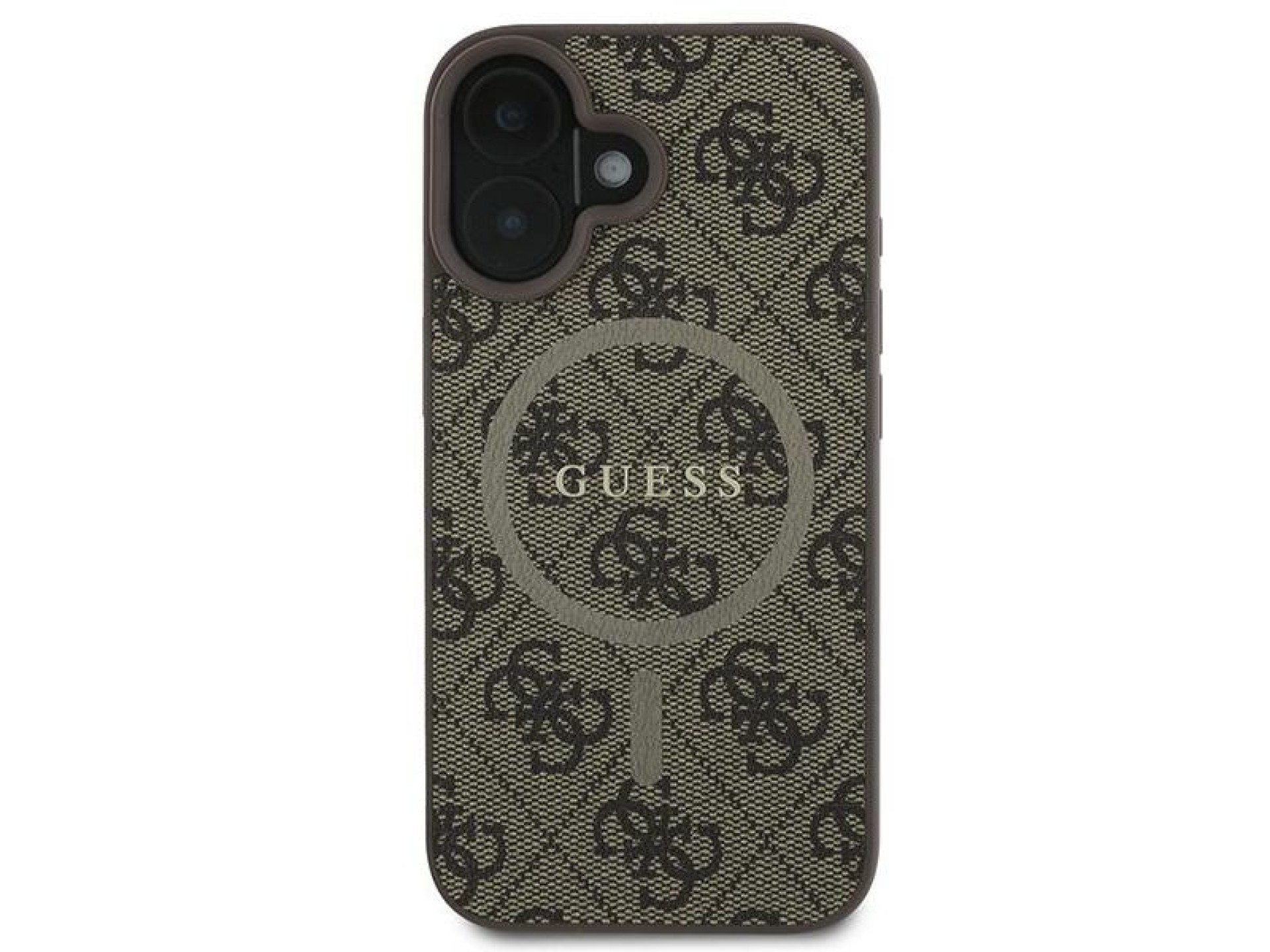 Capa Guess 4G Ring Classic Logo MagSafe para iPhone 16 Plus - Marrom