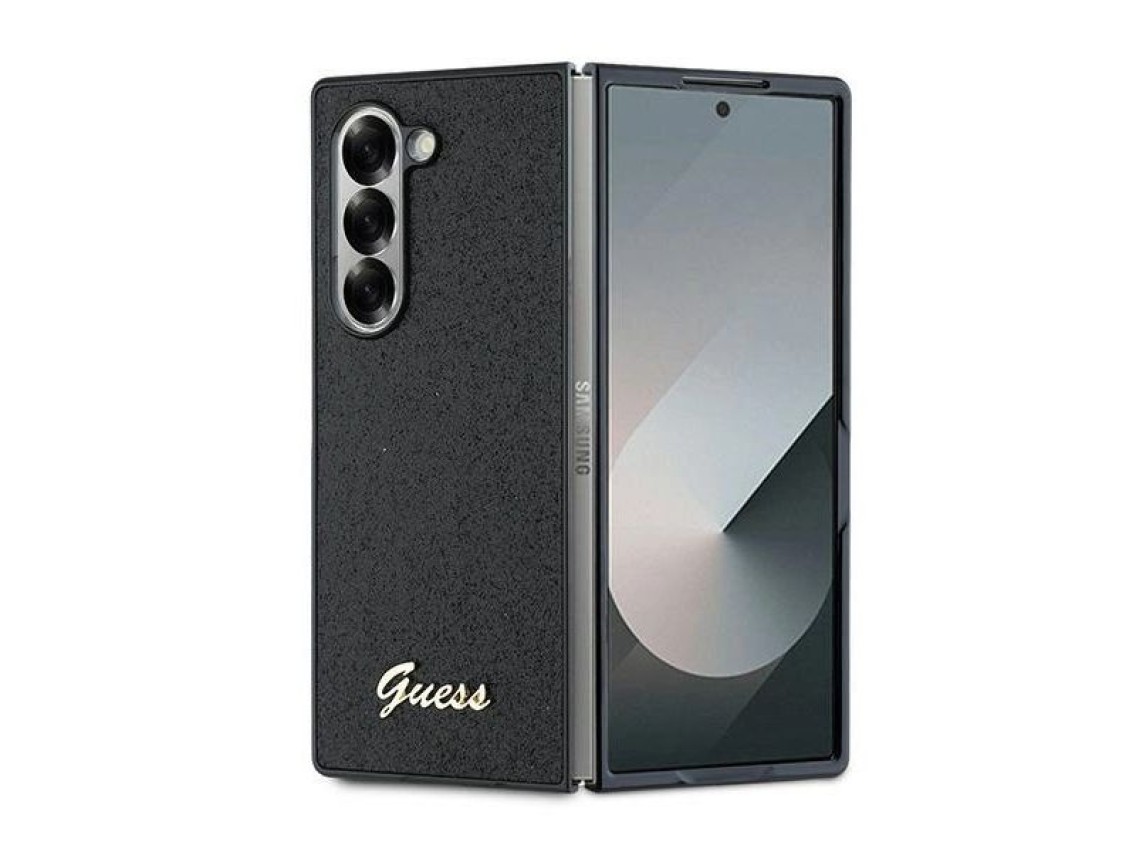 Capa Guess 4G com Glitter e Letras para Samsung Galaxy Z Fold 6 - Preta