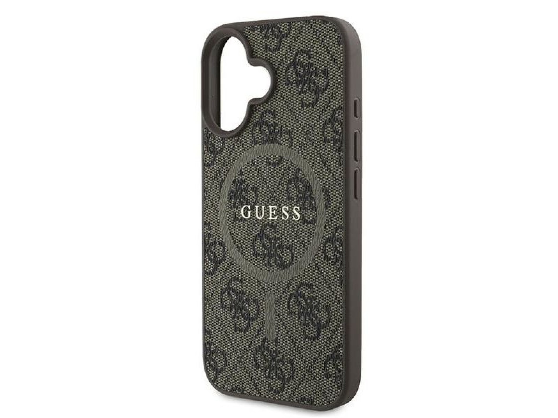 Capa Guess 4G Ring Classic Logo MagSafe para iPhone 16 Plus - Marrom