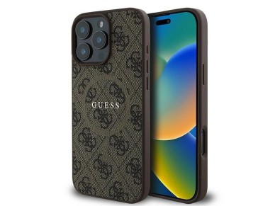 Funda Guess 4G Ring Classic Logo MagSafe para iPhone 16 Pro - Marrón Funda Guess 4G Ring Classic Logo MagSafe para iPhone 16 Pro - Marrón