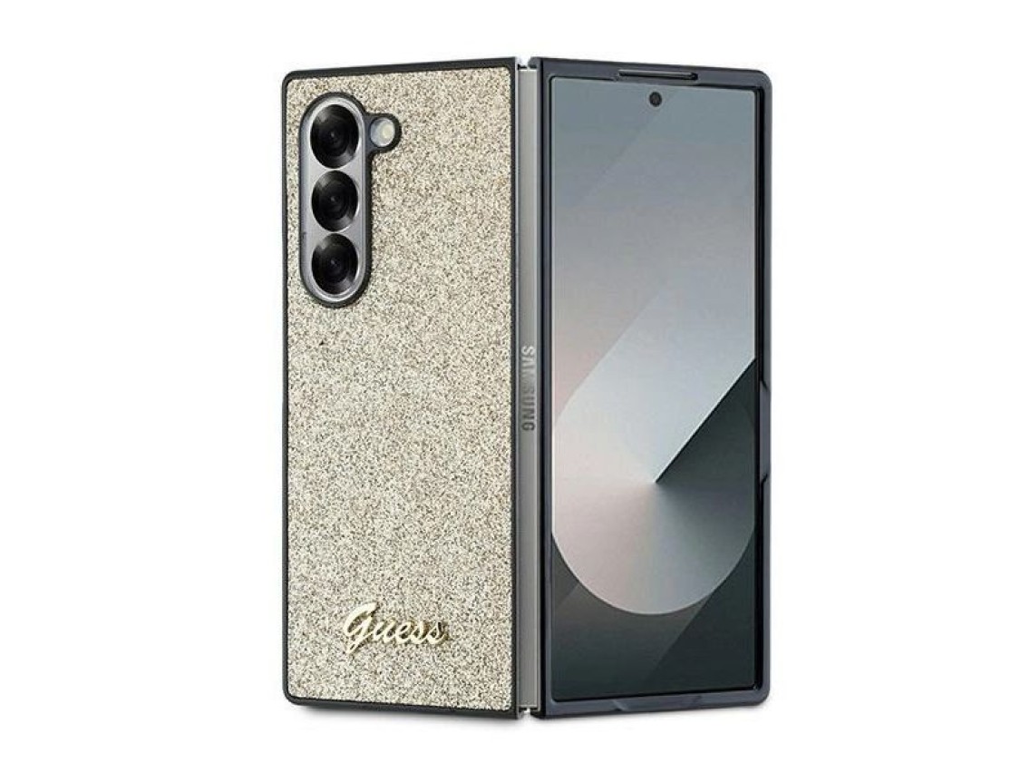 Guess 4G Glitter Script Case for Samsung Galaxy Z Fold 6 - Gold