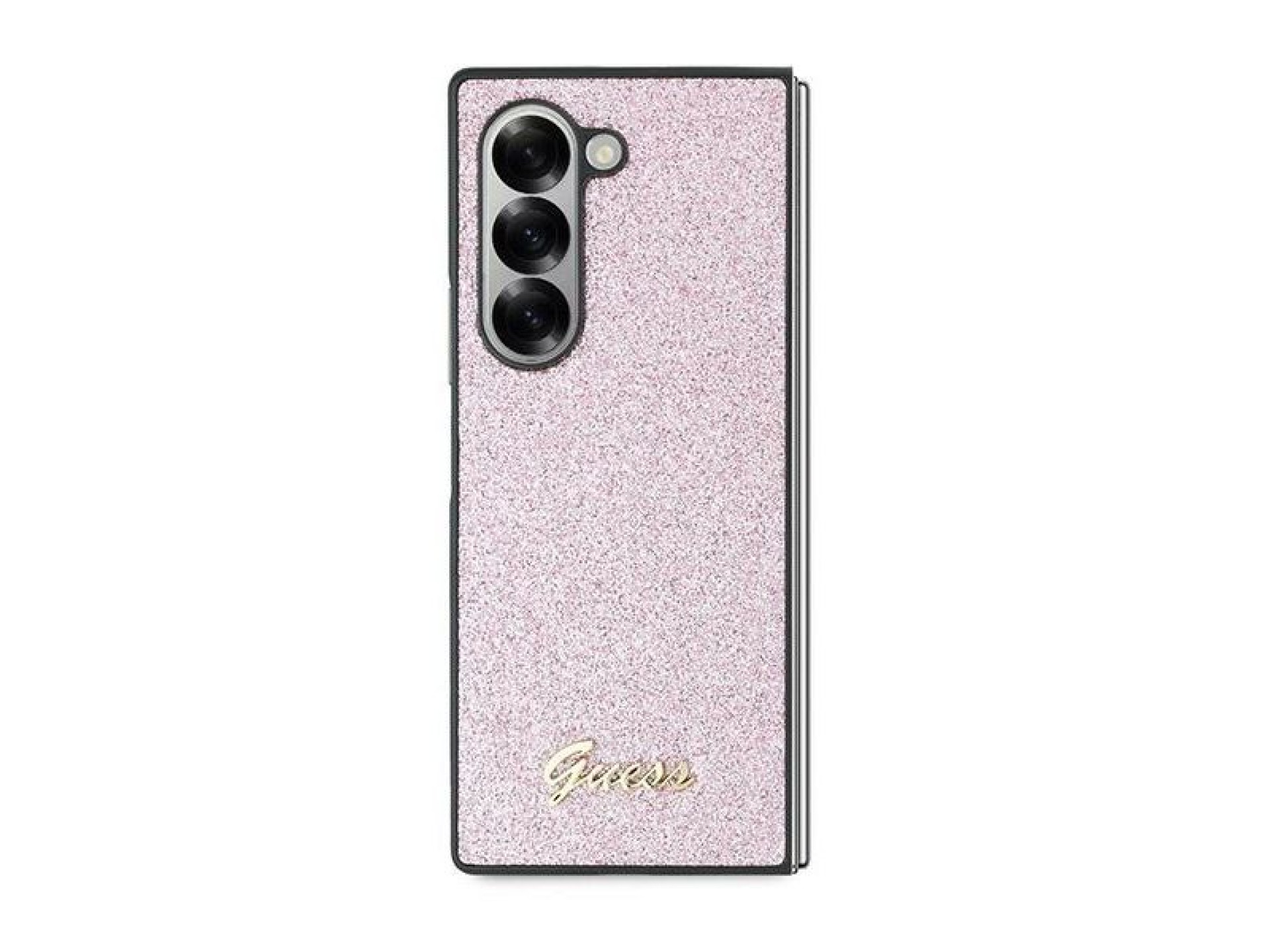 Capa Guess 4G com Glitter e Letras para Samsung Galaxy Z Fold 6 - Rosa