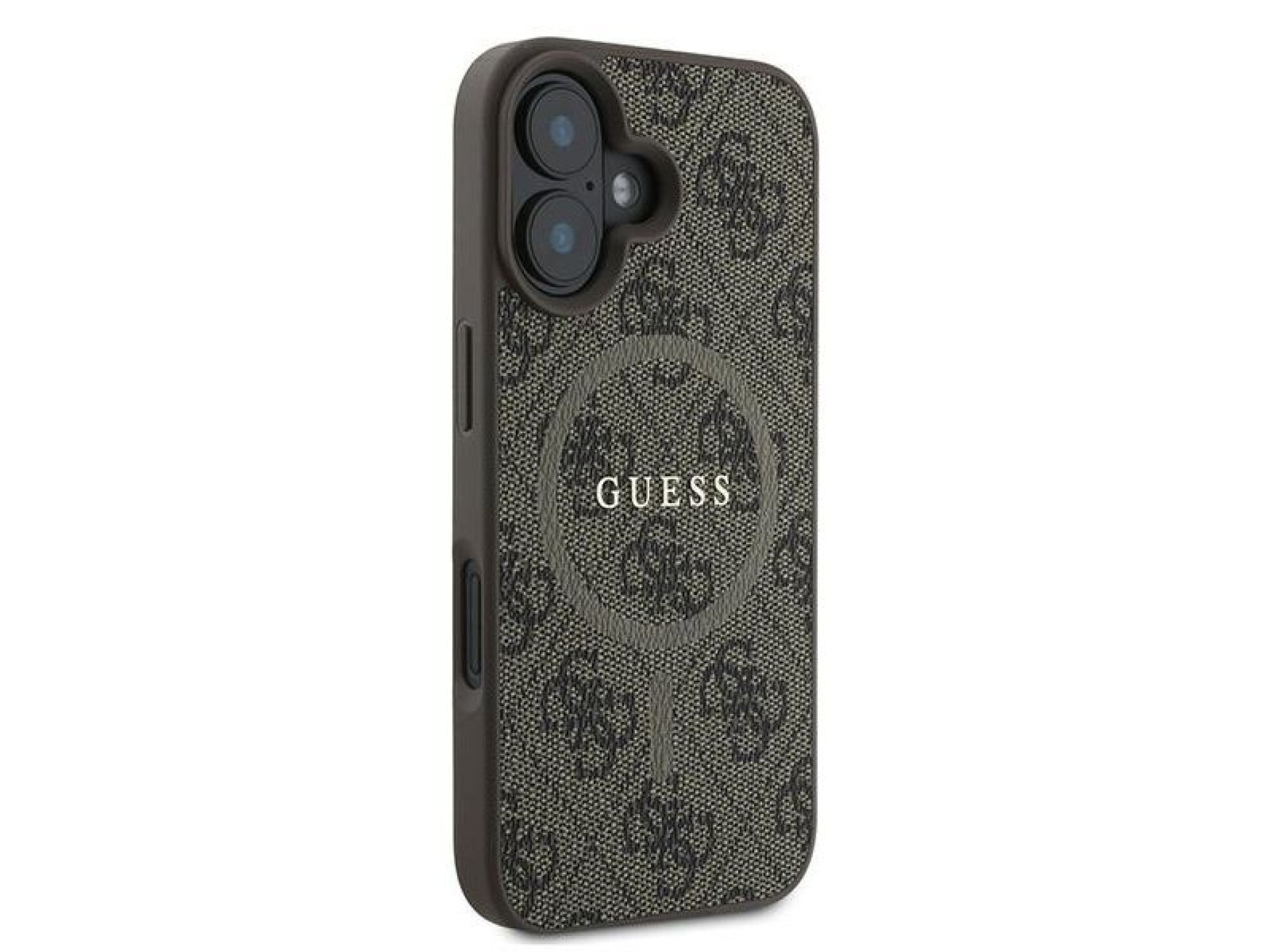 Capa Guess 4G Ring Classic Logo MagSafe para iPhone 16 Plus - Marrom