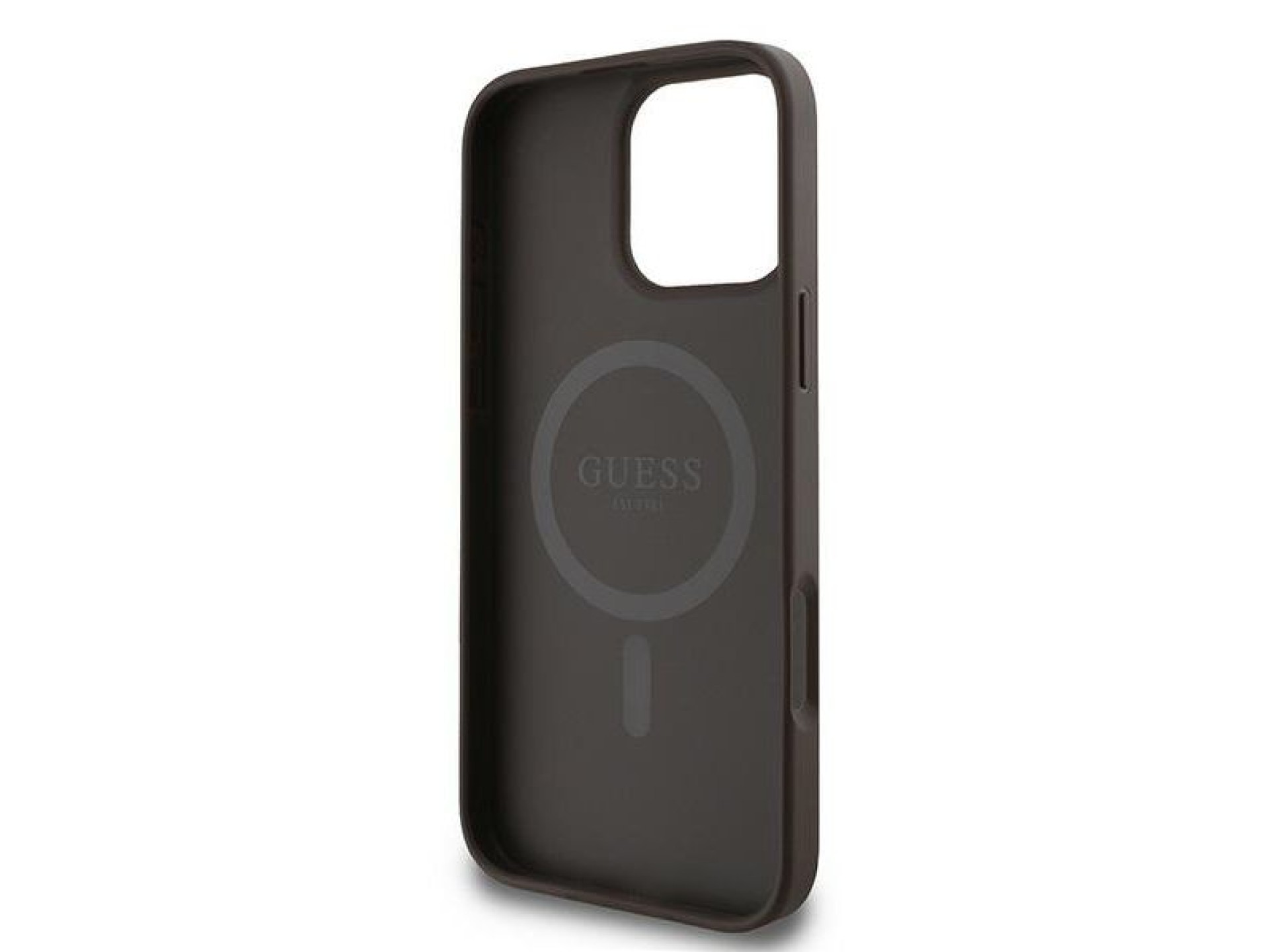 Capa Guess 4G Ring Classic Logo MagSafe para iPhone 16 Pro - Marrom