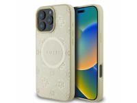 Guess Saffiano Peony Classic Logo MagSafe case for iPhone 16 Pro - gold Guess Saffiano Peony Classic Logo MagSafe case for iPhone 16 Pro - gold